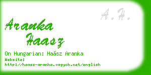 aranka haasz business card